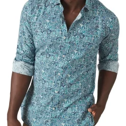 Discount ⌛ MJ Bale Taormina Print ???? Shirt In Seafoam ????