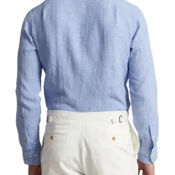 Alternative view of Best Pirce ???? Polo Ralph Lauren Custom Fit Linen ???? Shirt In Blue ⭐