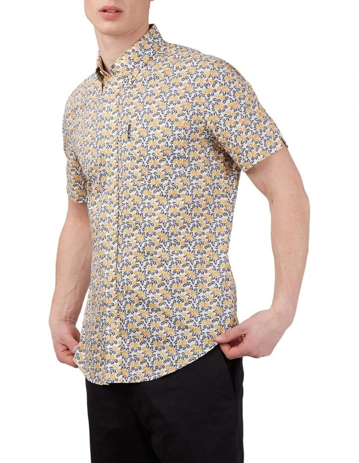 Best Sale ???? Ben Sherman Block Botanical Print Short Sleeve ???? Shirt In Yellow ✔️ 3 Best Sale ???? Ben Sherman Block Botanical Print Short Sleeve ???? Shirt In Yellow ✔️