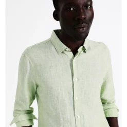 Alternative view of Best deal ???? Blaq Bondi Linen Long Sleeve Relaxed ???? Shirt In Sage ????