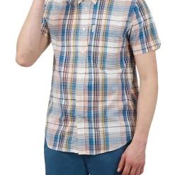 Best Pirce ???? Ben Sherman Large Madras Check Short Sleeve ???? Shirt In Blue Denim ????