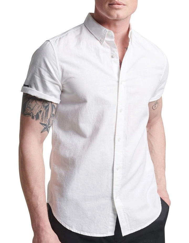 Best Pirce ???? Superdry Studios Linen Short Sleeve ???? Shirt In Optic White ⭐ 3 Best Pirce ???? Superdry Studios Linen Short Sleeve ???? Shirt In Optic White ⭐