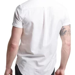 Alternative view of Best Pirce ???? Superdry Studios Linen Short Sleeve ???? Shirt In Optic White ⭐