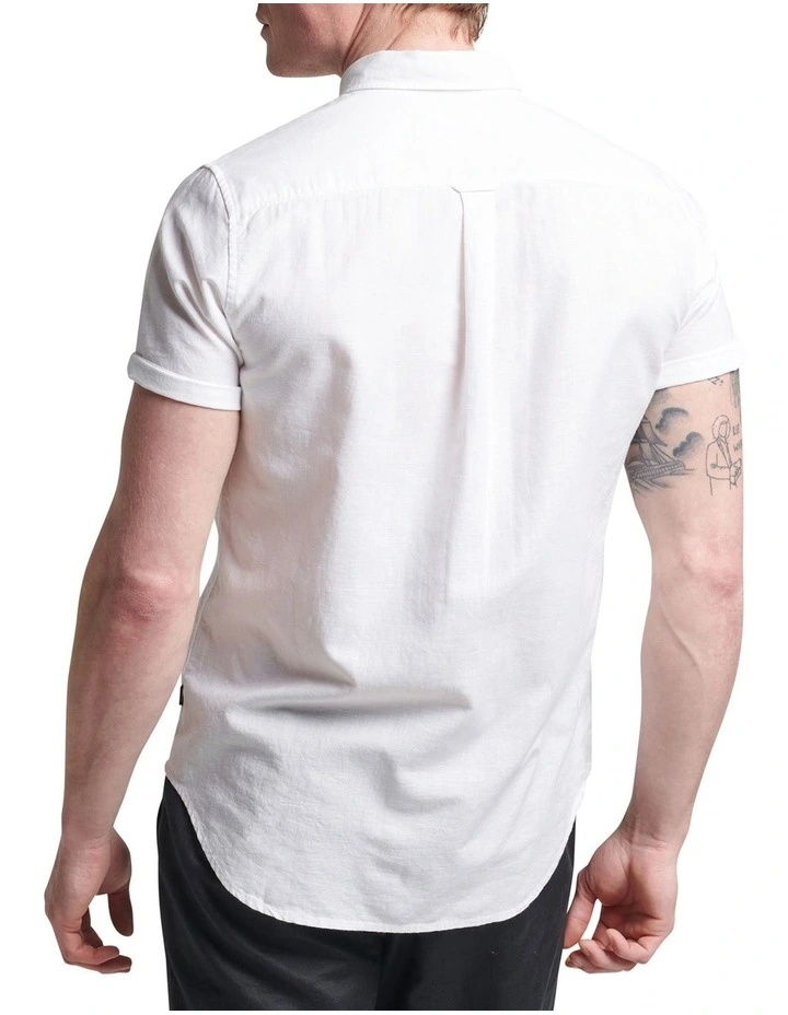 Best Pirce ???? Superdry Studios Linen Short Sleeve ???? Shirt In Optic White ⭐ 4 Best Pirce ???? Superdry Studios Linen Short Sleeve ???? Shirt In Optic White ⭐ - Image 2