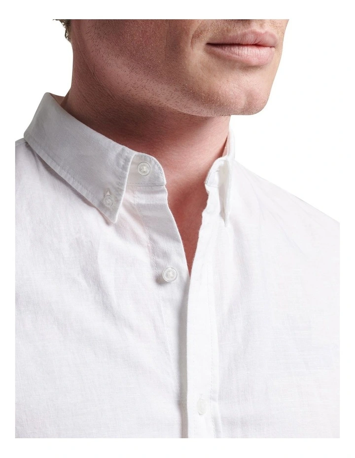 Best Pirce ???? Superdry Studios Linen Short Sleeve ???? Shirt In Optic White ⭐ 5 Best Pirce ???? Superdry Studios Linen Short Sleeve ???? Shirt In Optic White ⭐ - Image 3