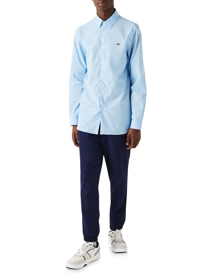 Promo ???? Lacoste Long Sleeve Slim Stretch Poplin ???? Shirt In Overview Blue ❤️ 3 Promo ???? Lacoste Long Sleeve Slim Stretch Poplin ???? Shirt In Overview Blue ❤️