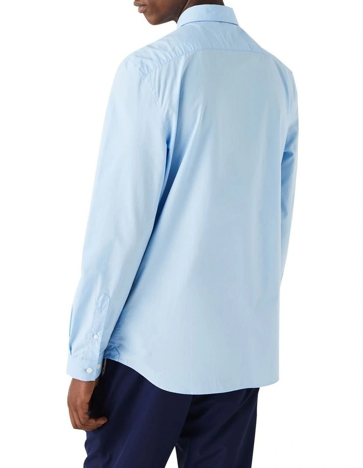 Promo ???? Lacoste Long Sleeve Slim Stretch Poplin ???? Shirt In Overview Blue ❤️ 5 Promo ???? Lacoste Long Sleeve Slim Stretch Poplin ???? Shirt In Overview Blue ❤️ - Image 3