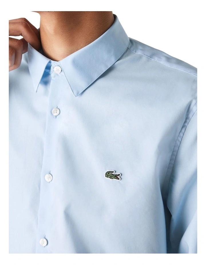 Promo ???? Lacoste Long Sleeve Slim Stretch Poplin ???? Shirt In Overview Blue ❤️ 8 Promo ???? Lacoste Long Sleeve Slim Stretch Poplin ???? Shirt In Overview Blue ❤️ - Image 6