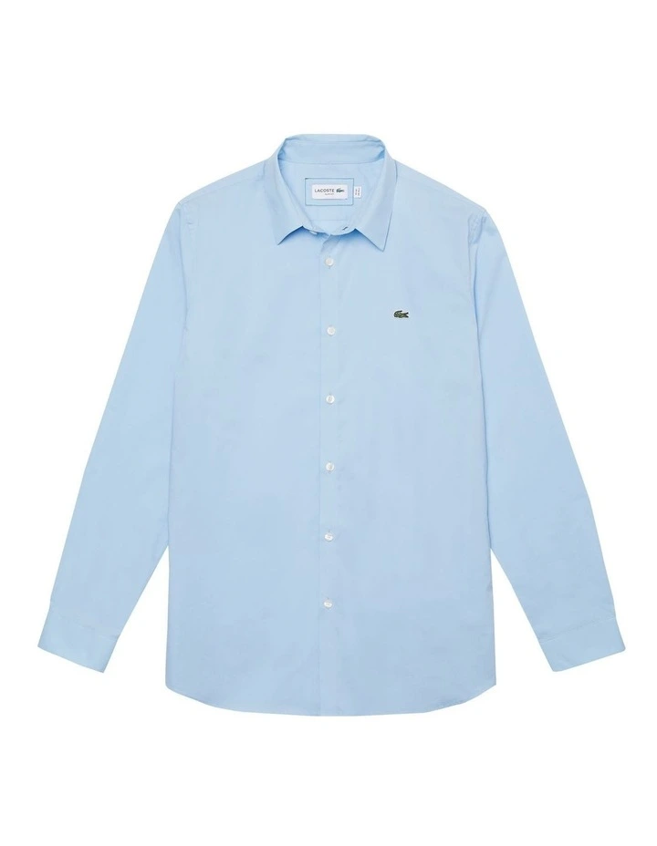 Promo ???? Lacoste Long Sleeve Slim Stretch Poplin ???? Shirt In Overview Blue ❤️ 9 Promo ???? Lacoste Long Sleeve Slim Stretch Poplin ???? Shirt In Overview Blue ❤️ - Image 7