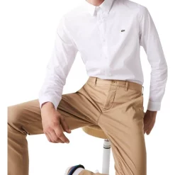 Cheapest ✔️ Lacoste Long Sleeve Slim Stretch Poplin ???? Shirt In White ???? -Industrie Shop unnamed file 1404