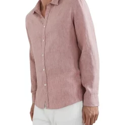 Deals ⭐ French Connection Linen Classic Fit ???? Shirt In Raspberry Melange ????
