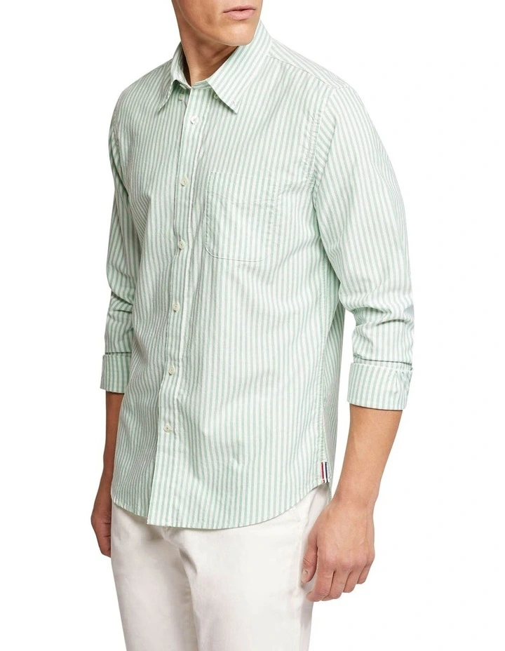 Deals ???? Oxford Portland Regular Fit Striped ???? Shirt In Green ✔️ 4 Deals ???? Oxford Portland Regular Fit Striped ???? Shirt In Green ✔️ - Image 2