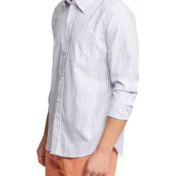 Alternative view of Cheap ???? Oxford Portland Regular Fit Striped ???? Shirt In Blue ⭐