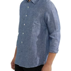 Alternative view of Best deal ???? Oxford Holloway Pure Linen ???? Shirt In Navy ????