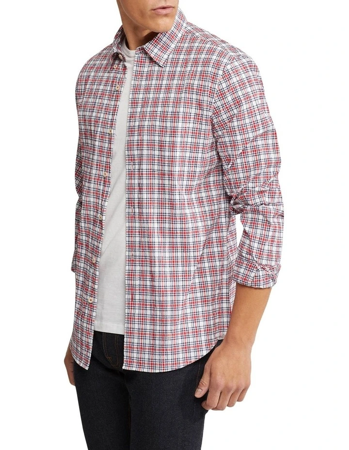 Deals ⭐ Oxford Portland Seersucker Check Regular ???? Shirt In Blue/Red ⌛ 4 Deals ⭐ Oxford Portland Seersucker Check Regular ???? Shirt In Blue/Red ⌛ - Image 2