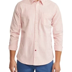 Buy ✔️ Portland Oxford Weave Striped ???? Shirt In Orange/White ????