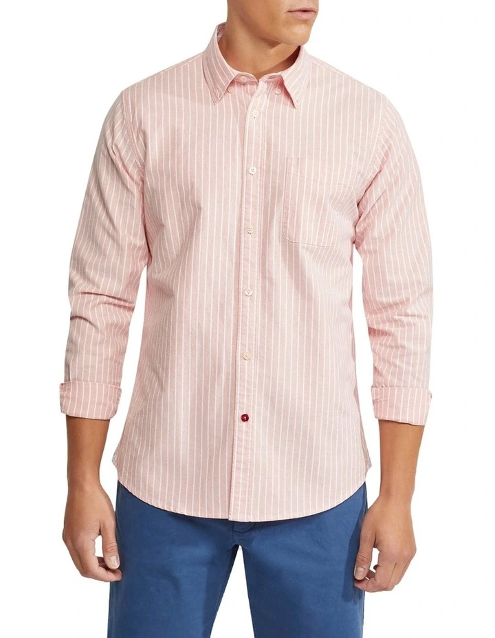 Buy ✔️ Portland Oxford Weave Striped ???? Shirt In Orange/White ???? 3 Buy ✔️ Portland Oxford Weave Striped ???? Shirt In Orange/White ????