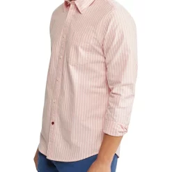 Alternative view of Buy ✔️ Portland Oxford Weave Striped ???? Shirt In Orange/White ????