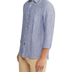 Alternative view of Wholesale ???? Oxford Holloway Pure Linen Striped ???? Shirt In Navy ????
