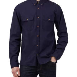 Cheap ???? Ben Sherman Cotton Linen Overshirt In Marine ????