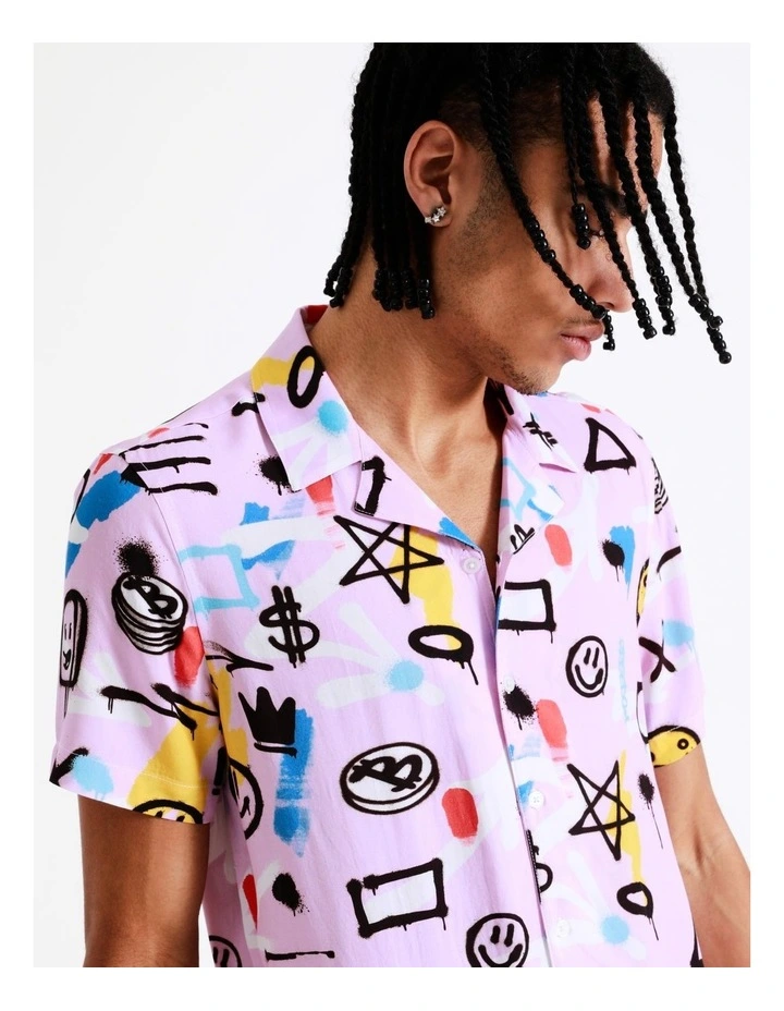 Deals ???? Kenji Acland Print Short Sleeve Rayon ???? Shirt In Purple ❤️ 4 Deals ???? Kenji Acland Print Short Sleeve Rayon ???? Shirt In Purple ❤️ - Image 2