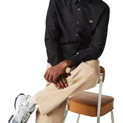 Promo ✔️ Lacoste Slim Fit Stretch Poplin Long Sleeve ???? Shirt Black ????