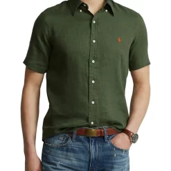 Best deal ✨ Polo Ralph Lauren Classic Fit Linen ???? Shirt In Green ????