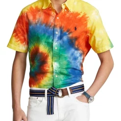 New ???? Polo Ralph Lauren Classic Fit Tie-Dye Oxford ???? Shirt In Multi ????
