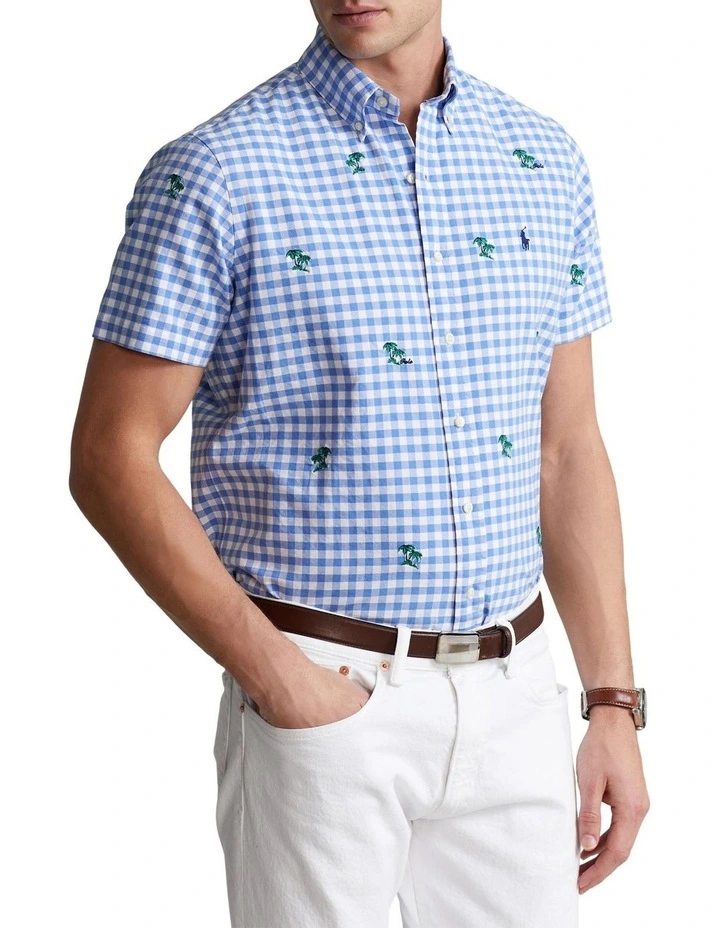 Best Sale ✔️ Polo Ralph Lauren Classic Fit Palm Tree Oxford ???? Shirt In Blue ???? 3 Best Sale ✔️ Polo Ralph Lauren Classic Fit Palm Tree Oxford ???? Shirt In Blue ????