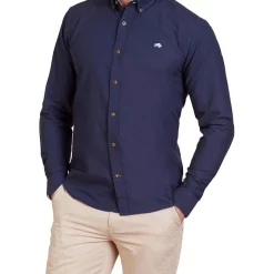 Budget ???? Raging Bull Signature Oxford Long Sleeve ???? Shirt Navy ????