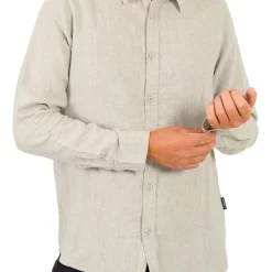 Discount ???? Mr Simple Linen Long Sleeve ???? Shirt Brown ✔️