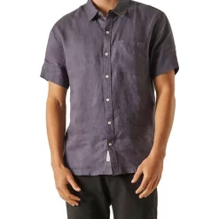 Top 10 ???? Article One Nero Linen Short Sleeve ???? Shirt In Marine ????