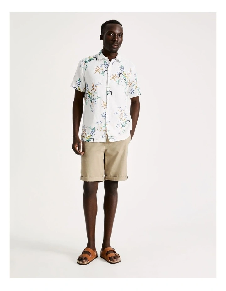 Best deal ???? Blaq Felix Floral Print Short Sleeve Linen Blend ???? Shirt In White ???? 9 Best deal ???? Blaq Felix Floral Print Short Sleeve Linen Blend ???? Shirt In White ???? - Image 7
