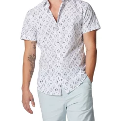 Deals ???? Rodd & Gunn Penguin Place Short Sleeve Sports Fit ???? Shirt In Snow/Blue ????