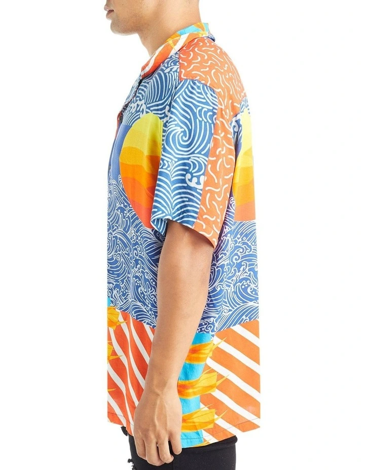 Budget ???? Nana Judy Ortega Printed ???? Shirt In Blue/Orange ???? 4 Budget ???? Nana Judy Ortega Printed ???? Shirt In Blue/Orange ???? - Image 2