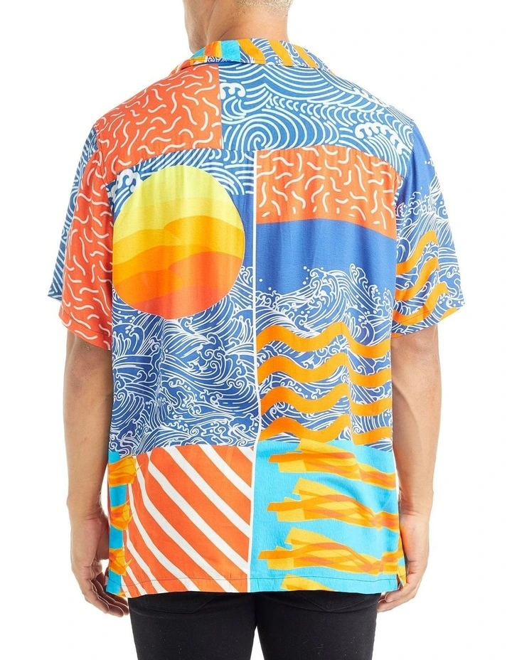 Budget ???? Nana Judy Ortega Printed ???? Shirt In Blue/Orange ???? 5 Budget ???? Nana Judy Ortega Printed ???? Shirt In Blue/Orange ???? - Image 3