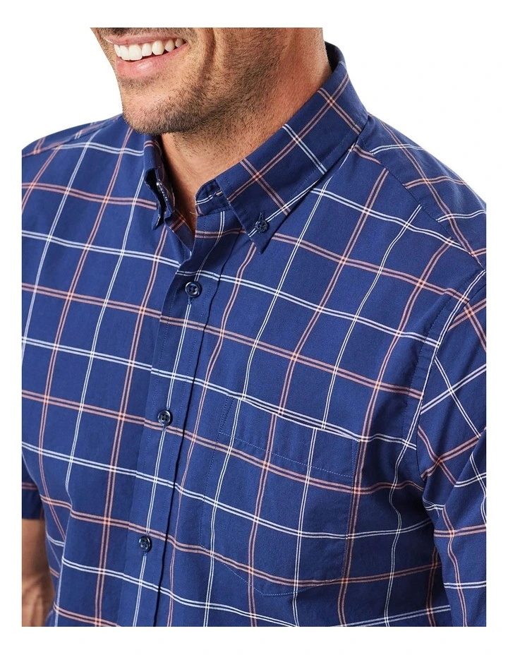 Promo ???? Gazman Casual Madras Check Short Sleeve ???? Shirt In Navy ???? 5 Promo ???? Gazman Casual Madras Check Short Sleeve ???? Shirt In Navy ???? - Image 3