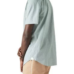 Alternative view of Best Pirce ???? Lacoste Short Sleeve Gingham Poplin ???? Shirt In White/Green ????