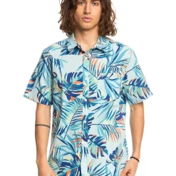 Budget ???? Quiksilver Wild Time Short Sleeve ???? Shirt In Iced Aqua ????