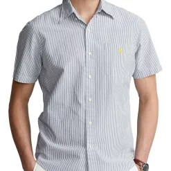 Cheapest ⭐ Polo Ralph Lauren RL Prepster Classic Fit Seersucker ???? Shirt In Blue ????