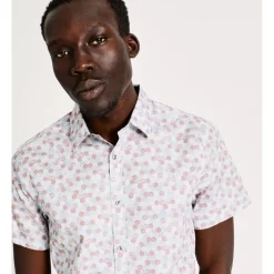 Alternative view of Best reviews of ⭐ Blaq Ruben Geo Print Slim ???? Shirt In Blue ????