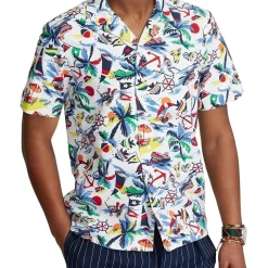 Promo ✔️ Polo Ralph Lauren Classic Fit Polo Bear Oxford Camp ???? Shirt ????