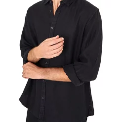 Best Pirce ???? Industrie The Trinidad Linen ???? Shirt In Black ????