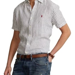 Best reviews of ❤️ Polo Ralph Lauren Classic Fit Striped Linen ???? Shirt In White ????