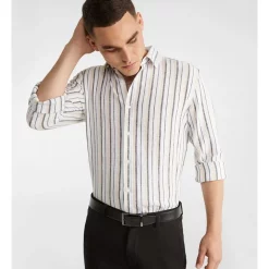 Best deal ???? Yd. Greece Linen Blend Stripe ???? Shirt In Natural ????