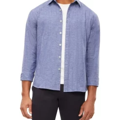 Alternative view of Best Pirce ???? Van Heusen Nevertuck Long Sleeve Linen ???? Shirt In Blue ????