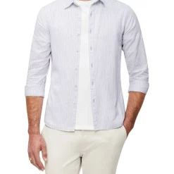 Alternative view of Best Sale ⌛ Van Heusen Nevertuck Long Sleeve Stripe Linen ???? Shirt In Blue/White ????