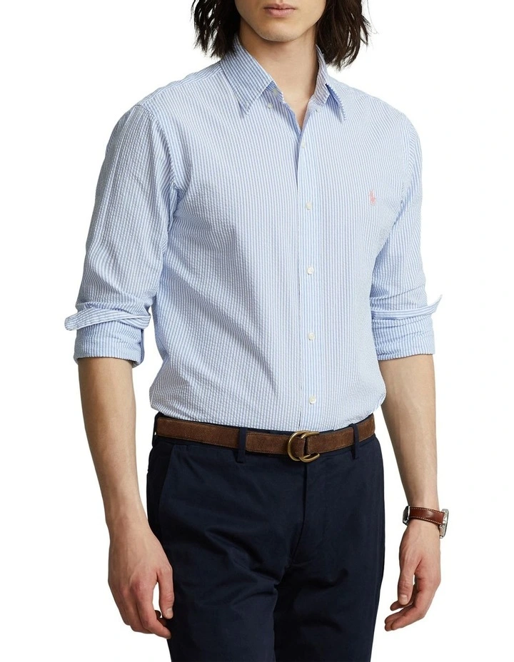 Deals ???? Polo Ralph Lauren Classic Fit Seersucker ???? Shirt In Blue ???? 3 Deals ???? Polo Ralph Lauren Classic Fit Seersucker ???? Shirt In Blue ????