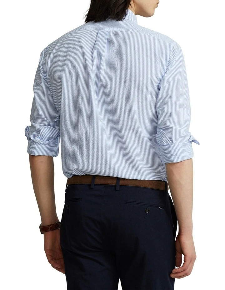 Deals ???? Polo Ralph Lauren Classic Fit Seersucker ???? Shirt In Blue ???? 4 Deals ???? Polo Ralph Lauren Classic Fit Seersucker ???? Shirt In Blue ???? - Image 2