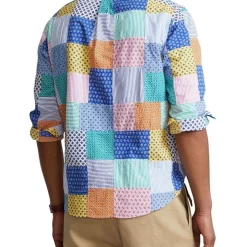 Alternative view of Best Pirce ✔️ Polo Ralph Lauren Classic Fit Patchwork Seersucker ???? Shirt In Multi ⭐